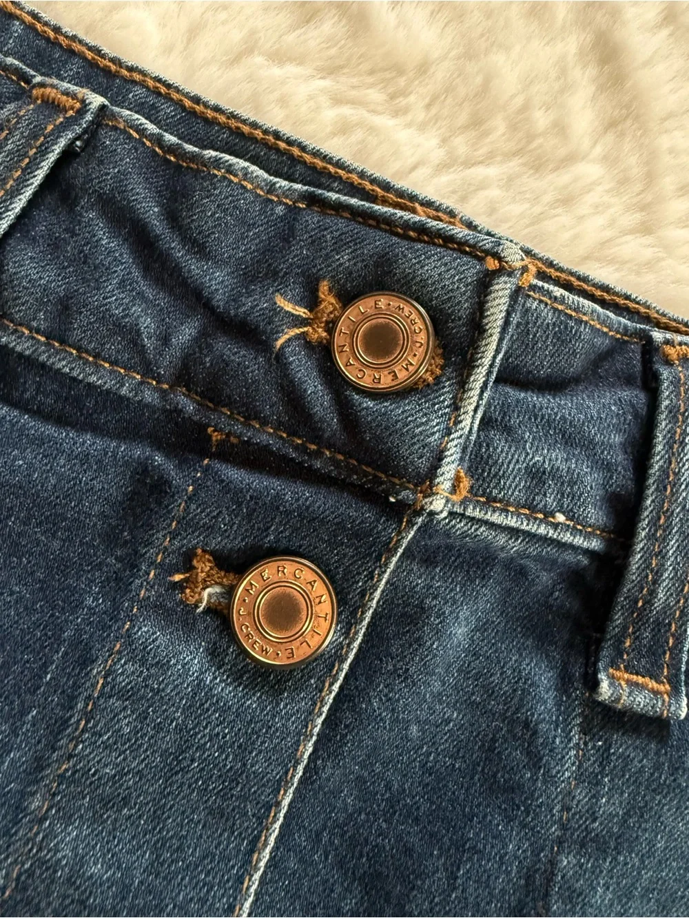J. Crew Denim Button-Front Denim Mini Skirt
